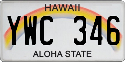 HI license plate YWC346