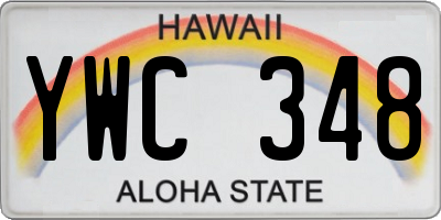 HI license plate YWC348