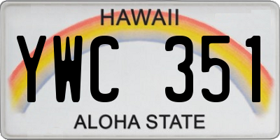 HI license plate YWC351