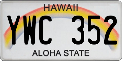 HI license plate YWC352