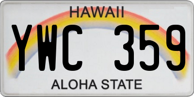 HI license plate YWC359