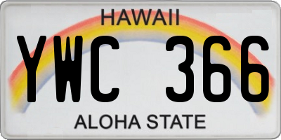 HI license plate YWC366