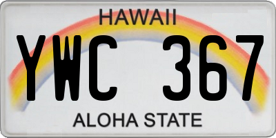 HI license plate YWC367