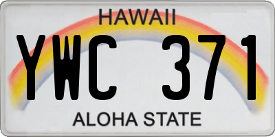 HI license plate YWC371