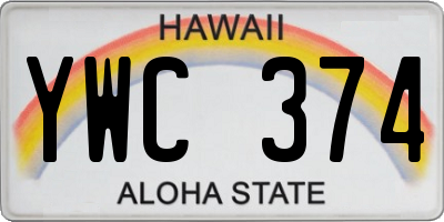 HI license plate YWC374