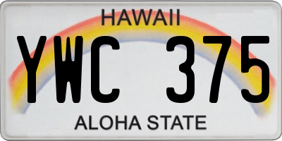 HI license plate YWC375
