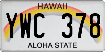HI license plate YWC378