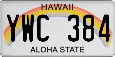 HI license plate YWC384