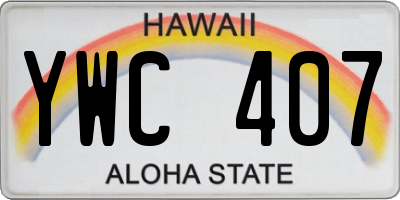 HI license plate YWC407
