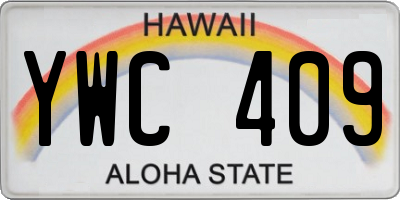HI license plate YWC409