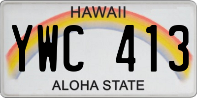HI license plate YWC413