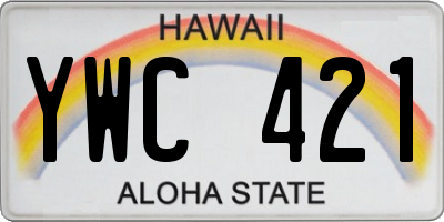 HI license plate YWC421