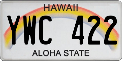 HI license plate YWC422