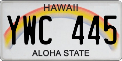 HI license plate YWC445