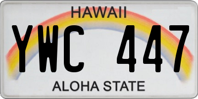 HI license plate YWC447