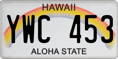 HI license plate YWC453