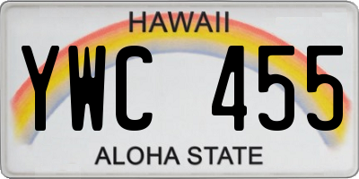 HI license plate YWC455
