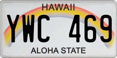 HI license plate YWC469