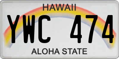 HI license plate YWC474