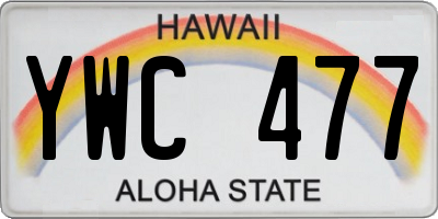HI license plate YWC477