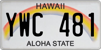HI license plate YWC481