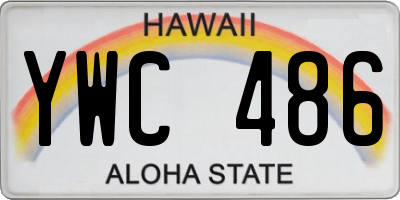 HI license plate YWC486