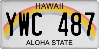 HI license plate YWC487