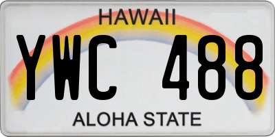 HI license plate YWC488