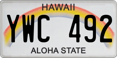 HI license plate YWC492