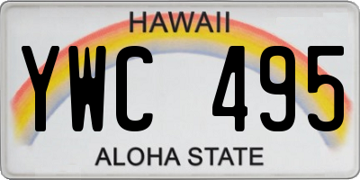 HI license plate YWC495
