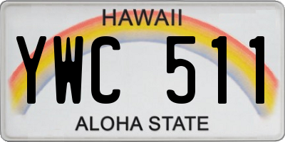 HI license plate YWC511