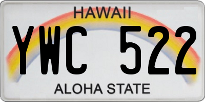HI license plate YWC522