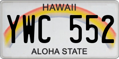 HI license plate YWC552