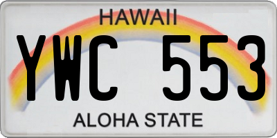 HI license plate YWC553