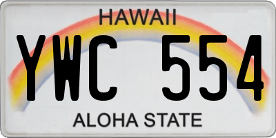 HI license plate YWC554