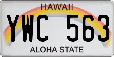HI license plate YWC563