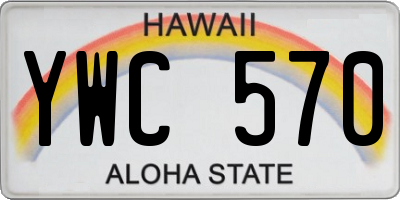 HI license plate YWC570