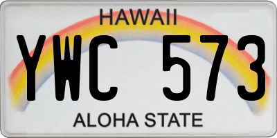 HI license plate YWC573