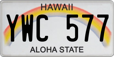 HI license plate YWC577