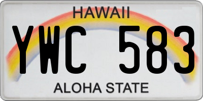HI license plate YWC583