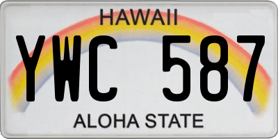 HI license plate YWC587