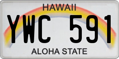 HI license plate YWC591