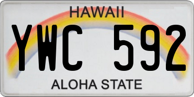 HI license plate YWC592