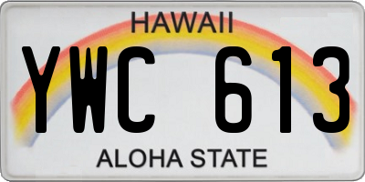 HI license plate YWC613