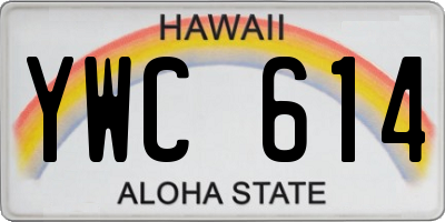 HI license plate YWC614