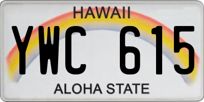 HI license plate YWC615