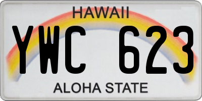 HI license plate YWC623