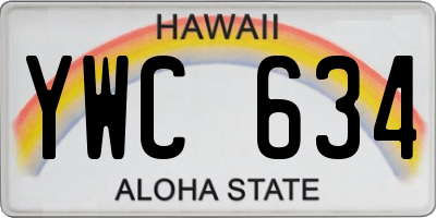 HI license plate YWC634