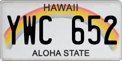 HI license plate YWC652