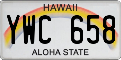 HI license plate YWC658